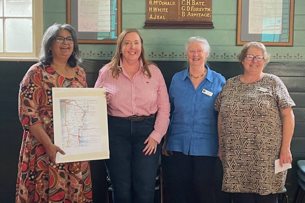 CWA Tilba branch member Helene Sharpe with NSW Minister for Regional Transport and Roads Jenny Aitchison and CWA members Nola Ezzy and Annette Kennewell on Thursday, February 15. Picture by Marion Williams