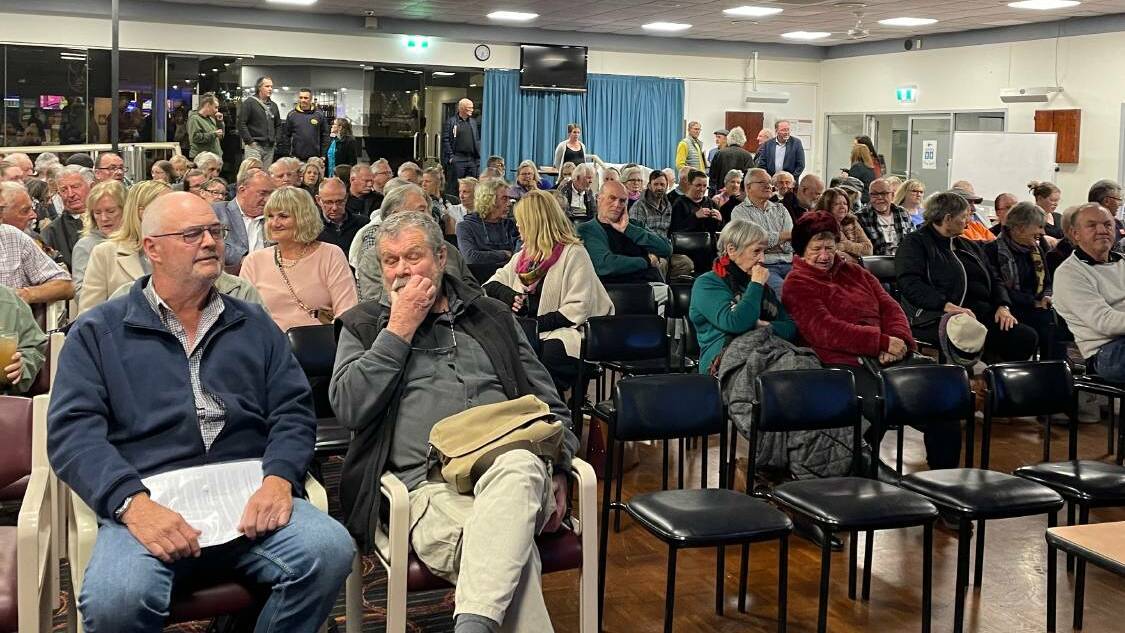 A community forum about the planned closure of Wallaga Lake Bridge in July 2023 was very well attended. Picture by Marion Williams