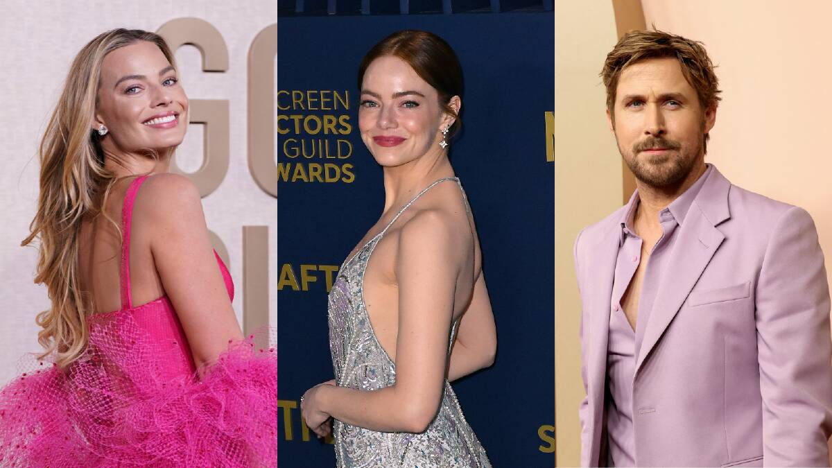 Oscars nominees Margot Robbie, Emma Stone and Ryan Gosling. Pictures by Jordan Strauss/Invision/AP, C Flanigan/imageSPACE/Sipa USA, REUTERS/Mario Anzuoni