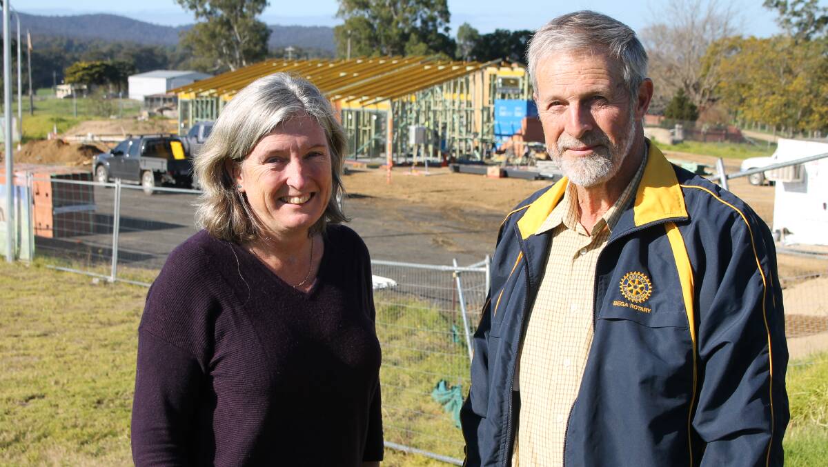 BUILDING SUPPORT: CCASE committee members Lynne Koerbin and Charlie Blomfield check on the progress being made in stage one construction.