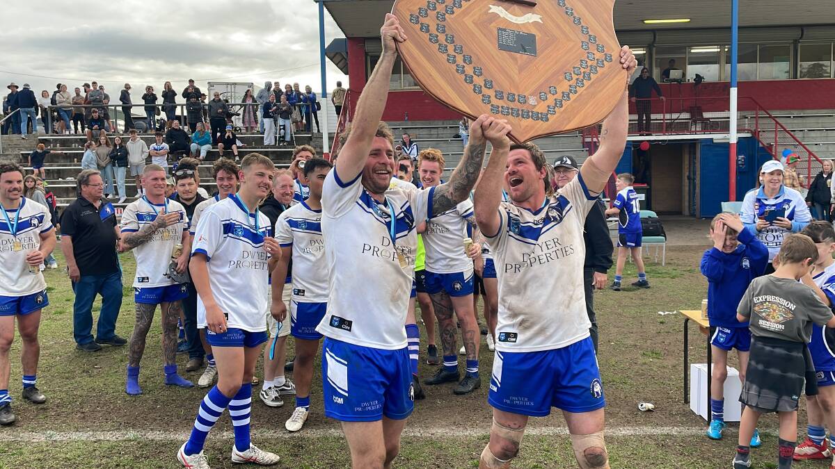 Merimbula-Pambula celebrate their first grade grand final victory on Sunday, August 27. Picture by Ben Smyth