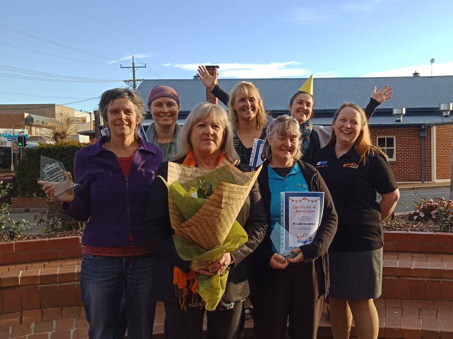 Munch and Move: Early childhood professionals Jane Courtney, Narelle Myers, Martine Mathieson, Anne Maree Carroll, Michelle Vandermey, Lara Hernandez of NSW Health and Emma Woolley of NSW Health celebrate over breakfast at the Waterfront Cafe, Merimbula.