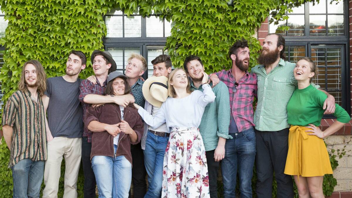 One Big Family: The 11-piece indie-folk band is set to test the limits of the Funhouse Studio stage. Image supplied: The Northern Folk.