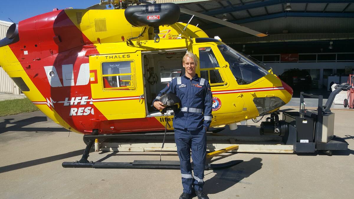 Mitchel Van der Meulen of Tathra is the newest crew member of the Westpac Life Saver helicopter crew.