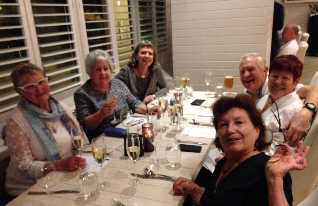 U3A gourmet traveller members at their first event in Sydney. From left, Margaret Evans, Lyn Govey, Lindy Fisher, Bernie Watts, Chris Watts, and Nancy Richards.