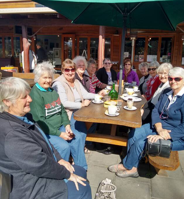 The CWA ladies and friends enjoy one of their regular "Last Friday of the Month Coffee Mornings”.