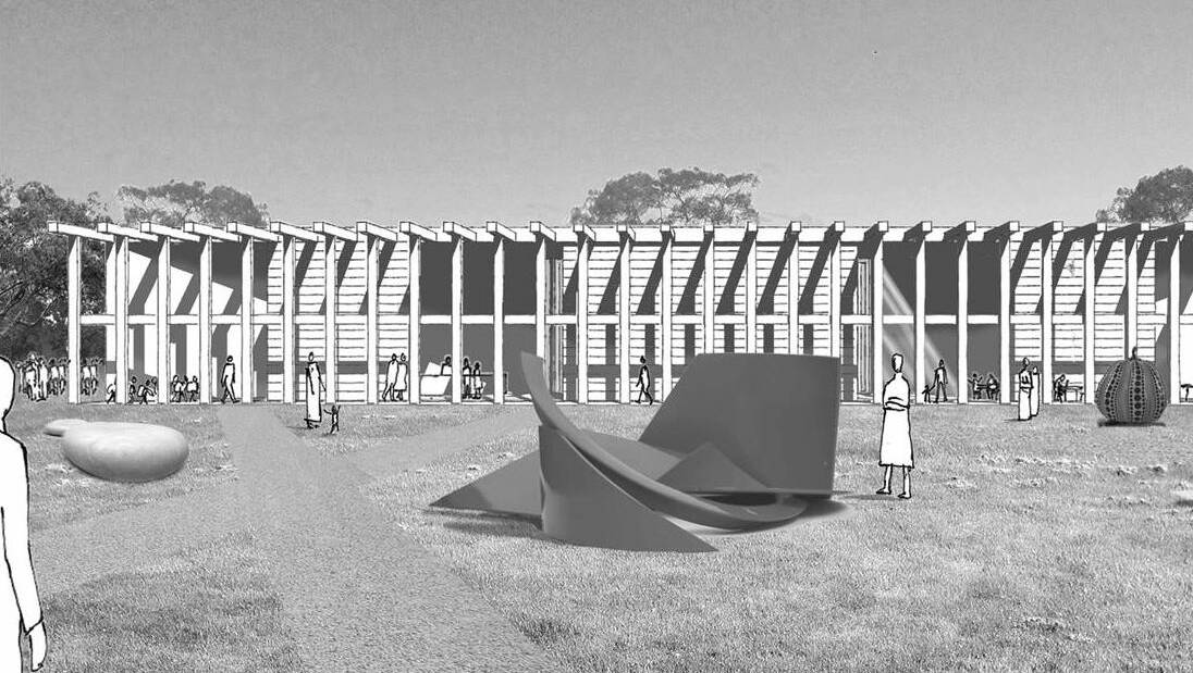 PLANNING: A concept design of the proposed Merimbula gallery site by Melbourne-based company Clinton Murray Architects. Picture: BVSC      