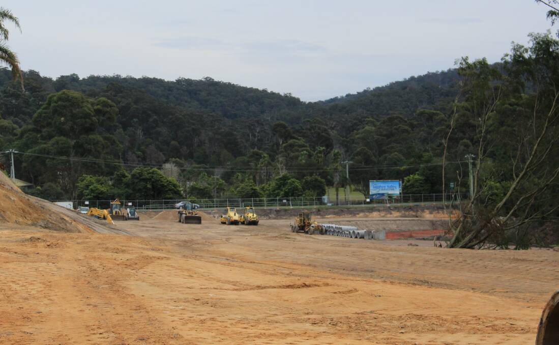 UNDER CONSTRUCTION: The service road at the back of Club Sapphire will provide access to the proposed Woolworths and Aldi developments in Main Street, Merimbula.