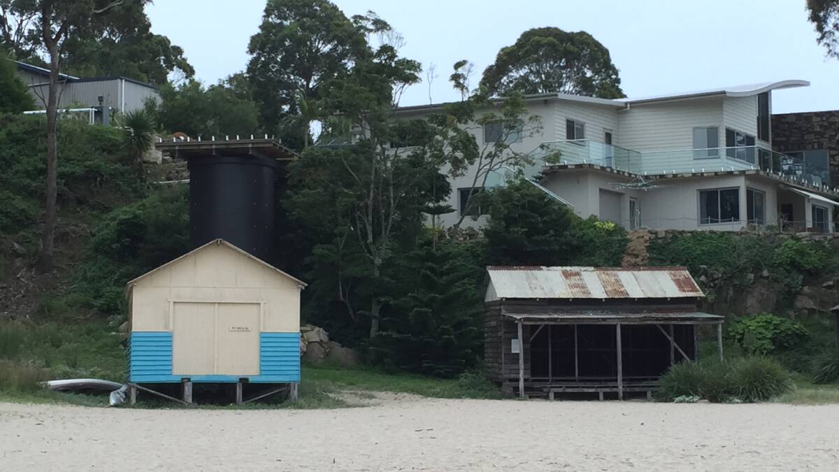 The water tower at Pambula Beach, now painted and with the spa removed.