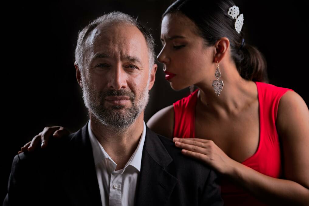 MY LATIN HEART: Jose Carbo, pictured with model Chachy Peñalver, is preparing to perform at the Latin Spirit festival. Photo: Will Perez Ronderos 