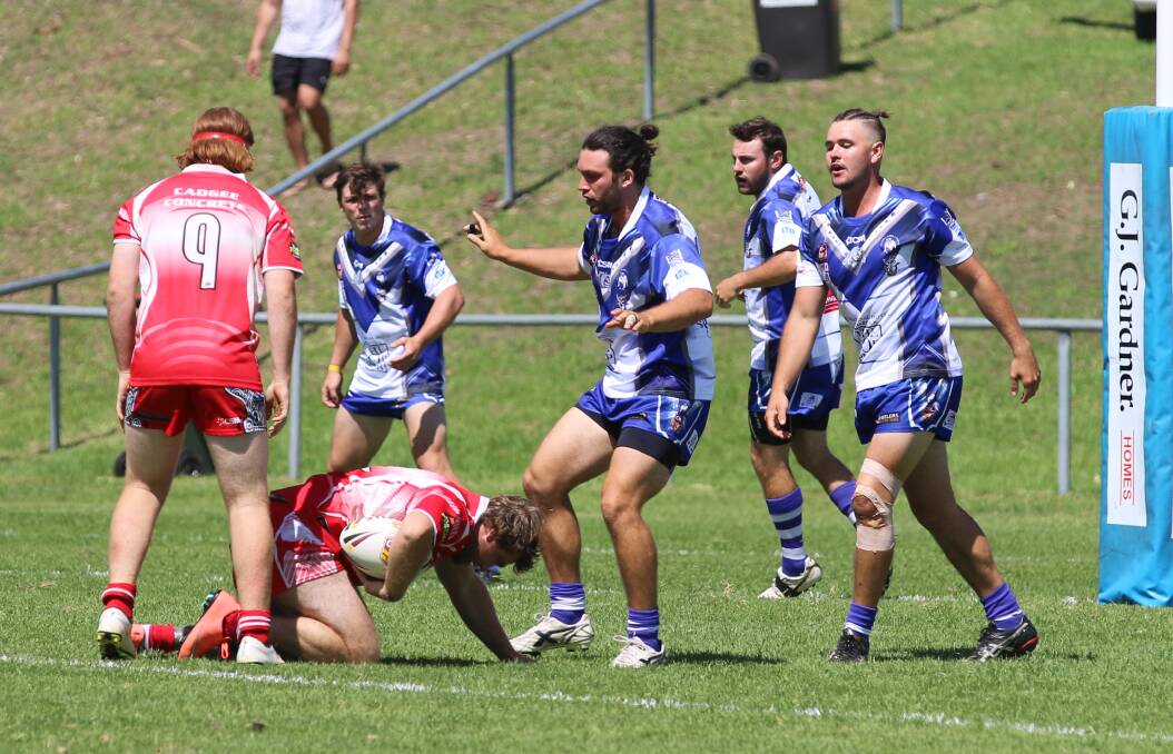 Leadership: Tom McMillan guides his line at marker during the Nines tournament against Narooma recently and play Bega on Saturday.
