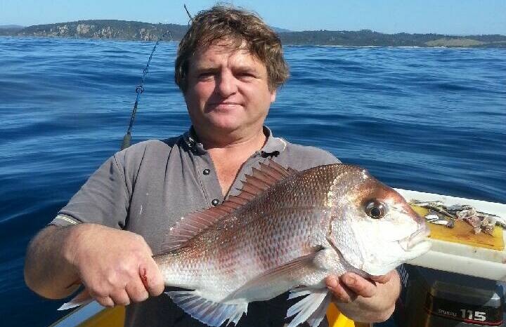 Nice catch: Ron Achison with a snapper caught off Tathra. There are already plenty of snapper about which bodes well for a good season for anglers.  
