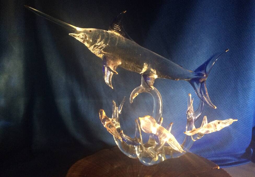 Eyes on the prize: The magnificent glass crystal Broadbill trophy, 1st prize for the Merimbula Big Game & Lakes Angling Club’s 25th Broadbill and 5th Southern Blue Fin Tournament 