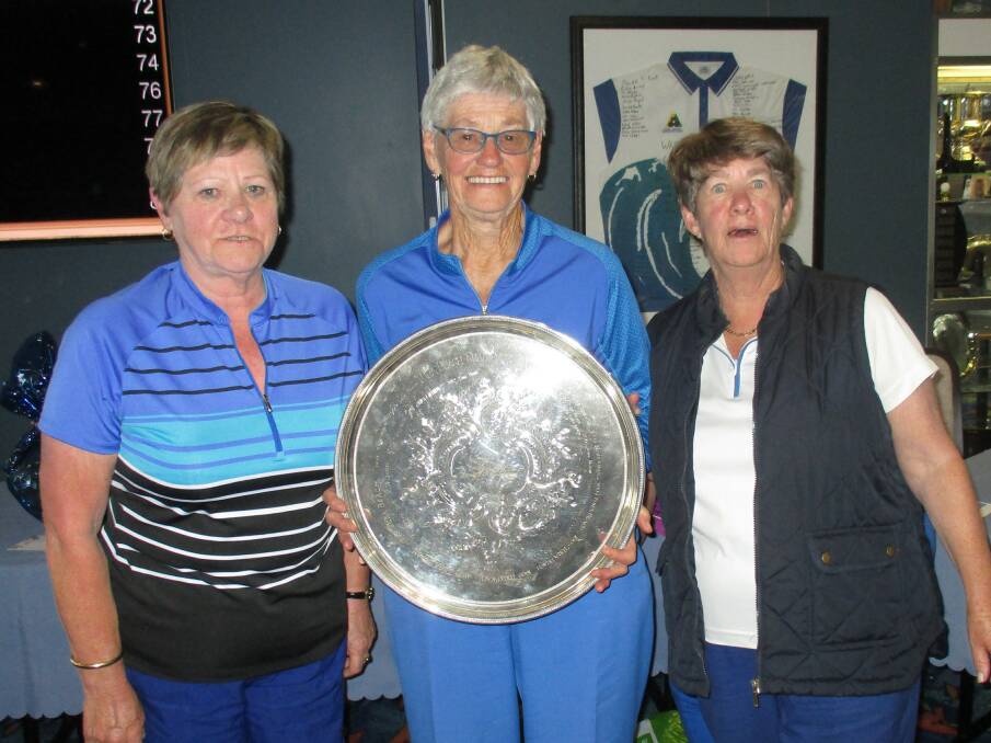 Salver savers: Betty Richards, Joyce Jones and Jan Dobson retained the coveted silver salver for the Tura Beach club during the recent Open. 