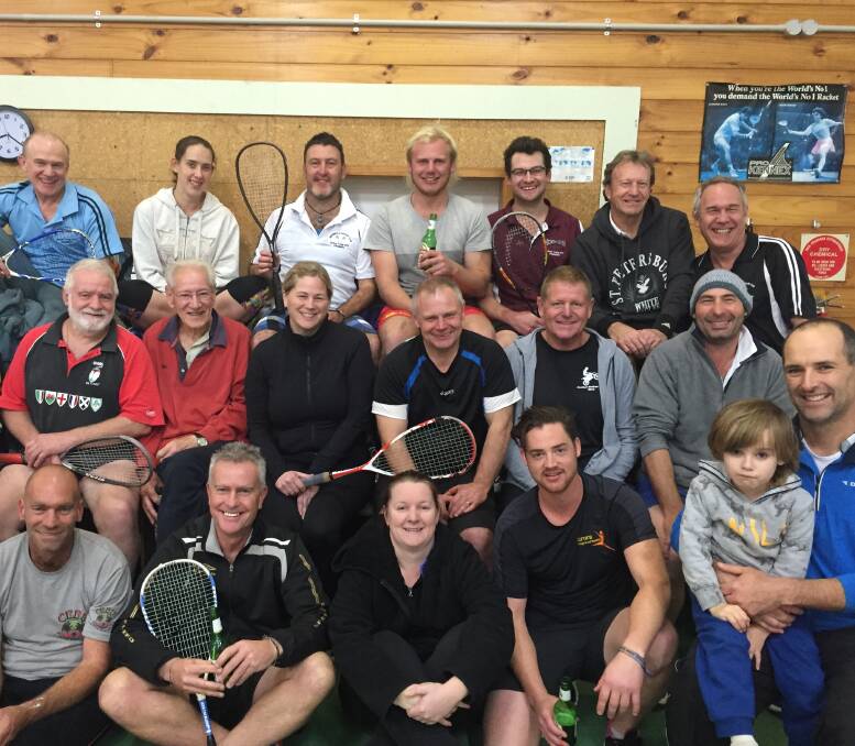 Good turnout: Just some of the crowd at the Merimbula Squash Club's calcutta social play round held on Friday night. Picture: supplied.