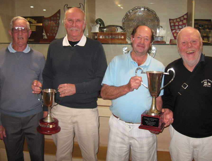 Foursomes winners: Pambula-Merimbula men's foursome winners are Allen Francis, Peter White, Neville Bridge and Mike Maxworthy.