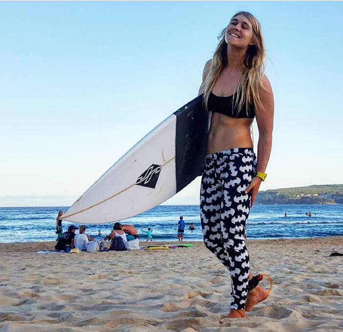 Hitting the waves: Freya Prumm is hoping to break into the top level of the world surfing league this year. Picture: Instagram. 