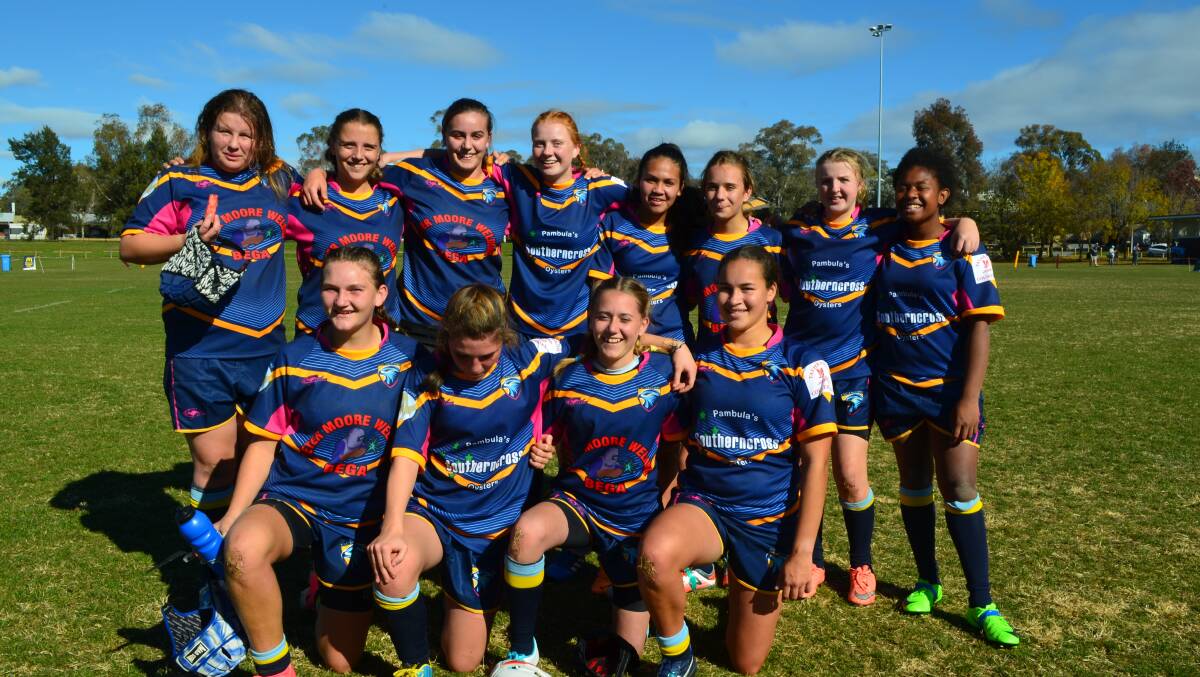 Bringing it home: The FSC Falcons U15s girls rugby union team will take on Canberra's Vikings in one of three games at the Bega Recreation Ground on Saturday. 