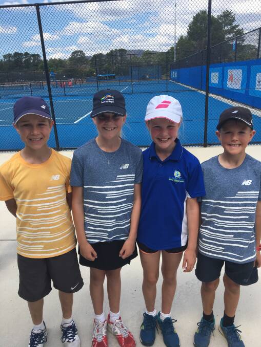 Four years: At the Super 10 trials are Tom Miller, Paige and Lila Poso and Luka Cowles with Paige advancing to play during the Australian Open. 