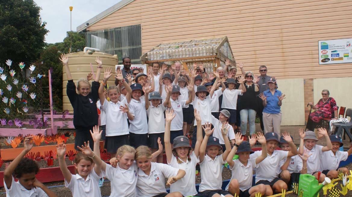 Narooma Public School this year with the help of University of Canberra students built a greenhouse out of recycled drink bottles. 