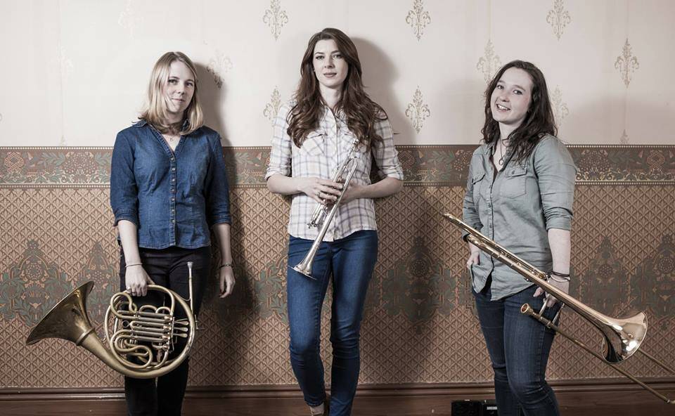 BASS TRIO: The trio members, Rebecca Luton (French Horn), Sarah Henderson (Trumpet), and Amanda Tillet (Trombone), have a busy schedule planned for their stay. 