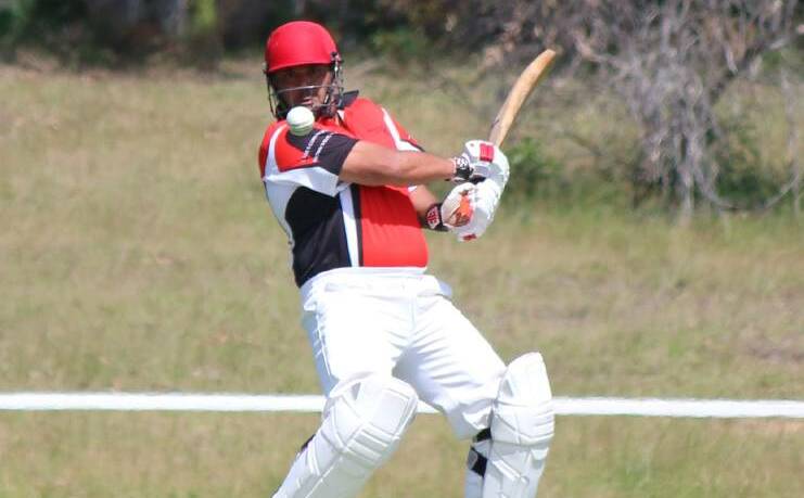 Quickfire: Eden's Drew Mudaliar hammered 78 off just 66 balls against Merimbula at the Eden Cricket Ground on Saturday. Mudaliar put on 160 with fellow opener Andrew Evellyn to help Eden to a resounding 143 run victory.