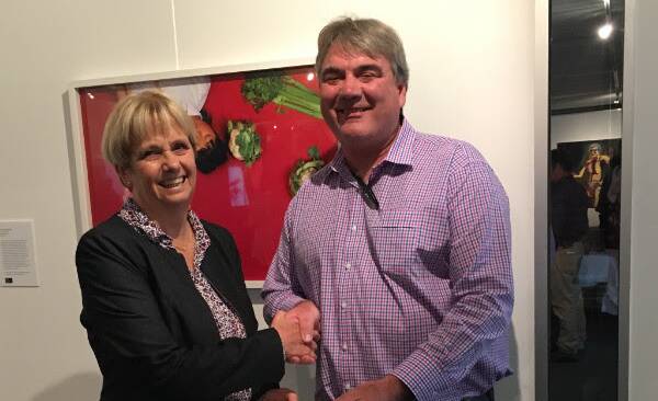 SO LONG: Council general manager, Leanne Barnes, farewells Andrew Woodley.