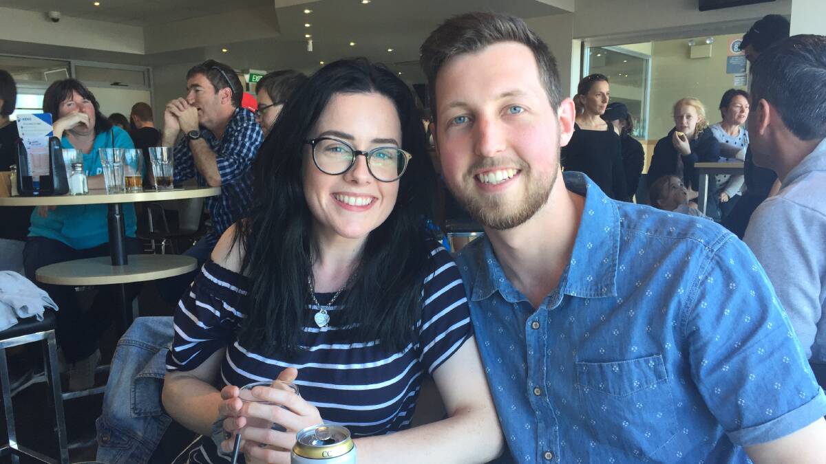 LOCAL HERO: Paige Beddard and her partner, Jackson, came to the Lakeview Hotel for the $20 jugs. They didn't end up buying another drink for the afternoon. 