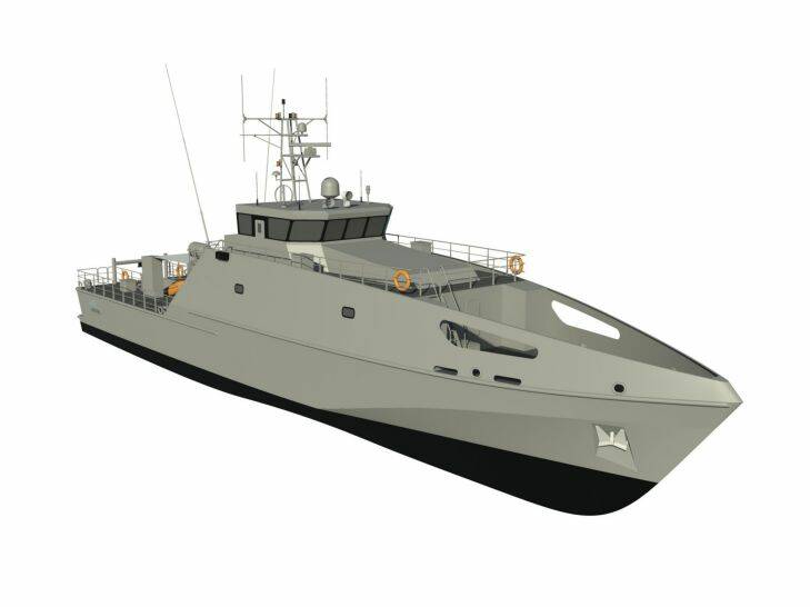 The design for Austral's fleet of Pacific patrol boats. Images Austal PPB Photo: Austal PPB