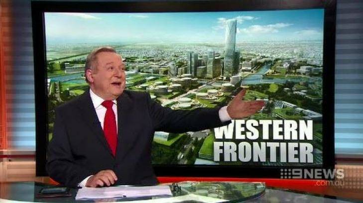 Nine News presenter Peter Hitchener after struggling with a coughing fit live on air. Photo: Nine News