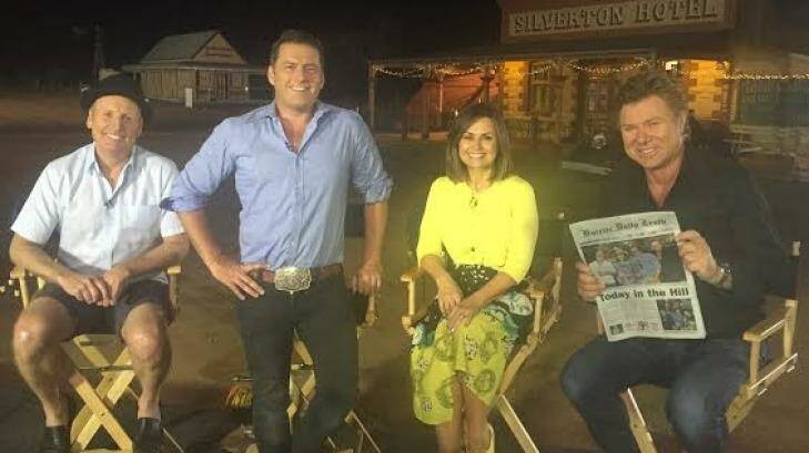 Ross Greenwood, Karl Stefanovic, Lisa Wilkinson and Richard Wilkinson, on the road. Photo: Supplied