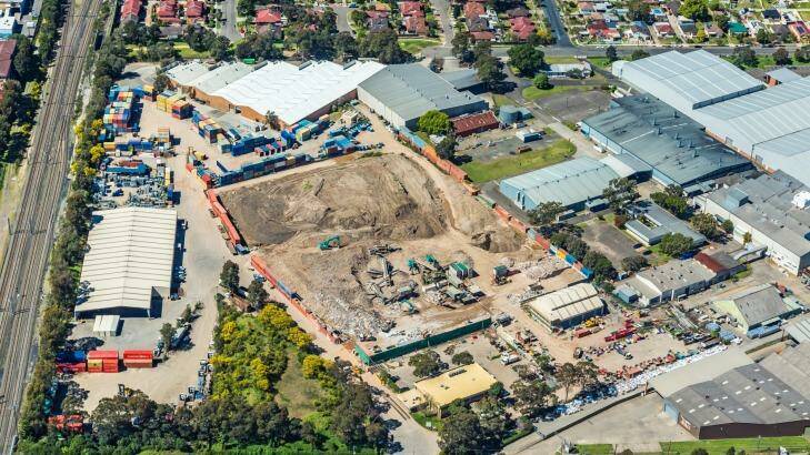 191 Miller Street, Chester Hill, sits on a huge 65,430 sq m and offers three separate buildings on site. Photo: Airphoto Australia