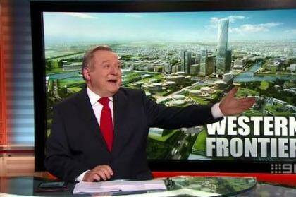 Nine News presenter Peter Hitchener after struggling with a coughing fit live on air. Photo: Nine News