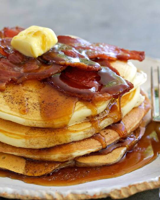 Adam Liaw's American pancakes <a href="http://www.goodfood.com.au/good-food/cook/recipe/american-pancakes-20140324-35d9a.html"><b>(RECIPE HERE).</b></a> Photo: Edwina Pickles