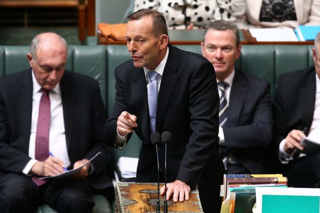 Prime Minister Tony Abbott accused Labor of wanting house prices to fall during question time on Tuesday.  Photo: Andrew Meares