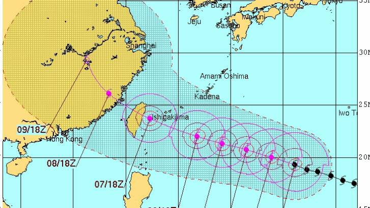 Soudelor is tracking to hit Taiwan on Friday. Photo: JTWC