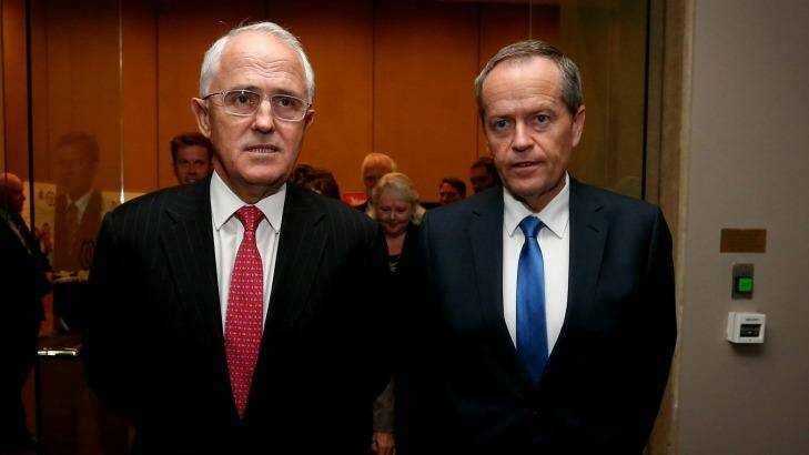 Prime Minister Malcolm Turnbull and Opposition Leader Bill Shorten. Photo: Alex Ellinghausen