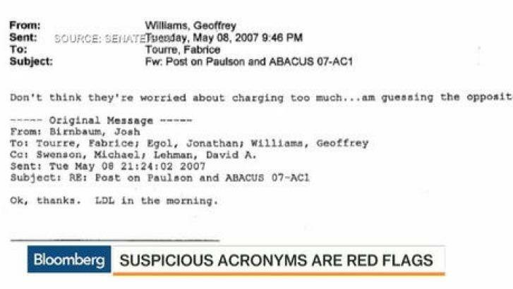 Acronyms such as "LDL" used in this email attract prosecutors' attention. 