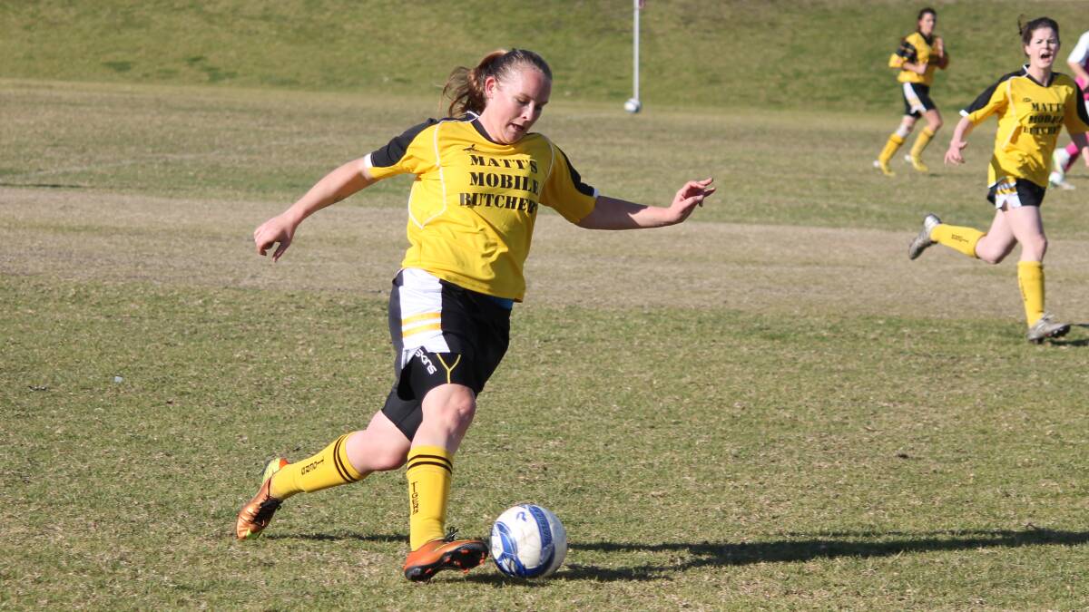 • Tigress Kirsty Whitby-McBeath controls the ball during her four-goal stint against Bemboka on Sunday. 
