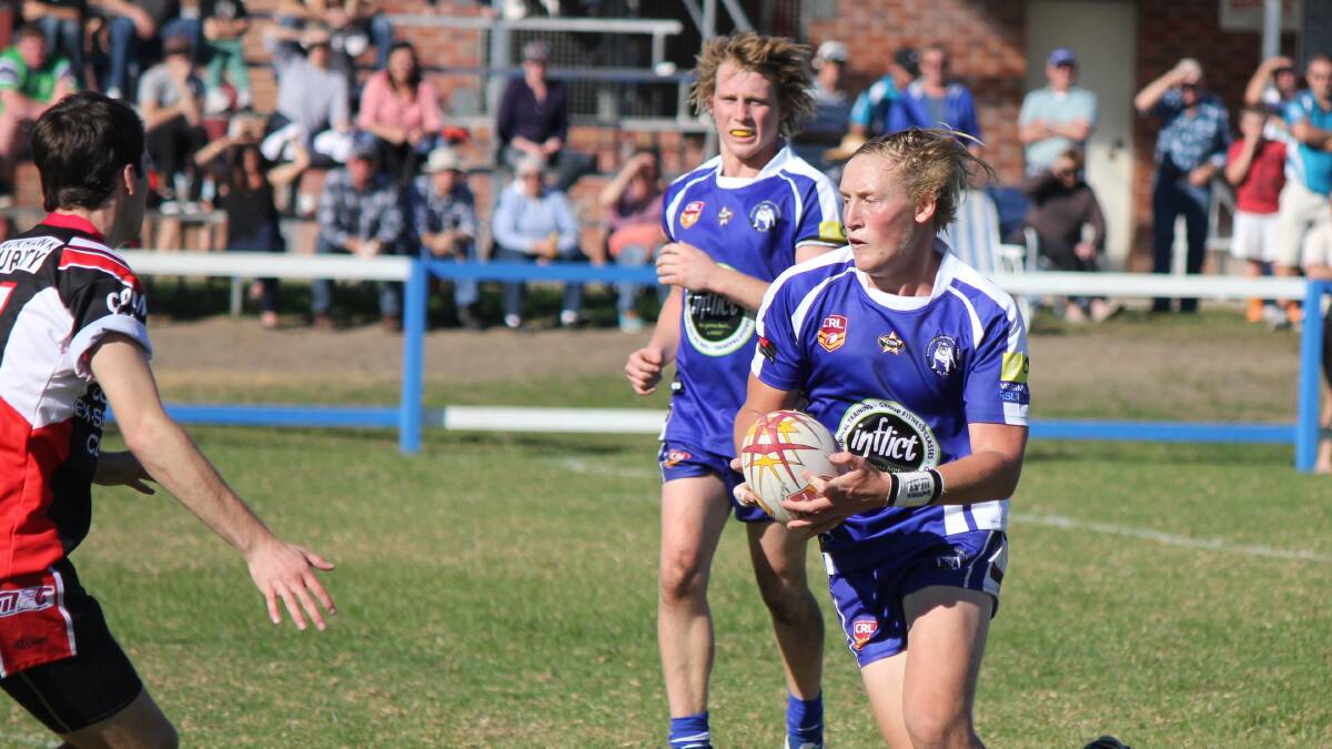 • Bullpup Zac Slater makes a run up the ruck on Sunday. 