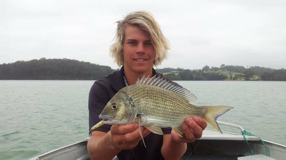 WAGONGA BREAM: Nick Cowley on his day off from skipper on Playstation fished Wagonga last week getting a nice bream on a hard-body lure. (13/2/2014).