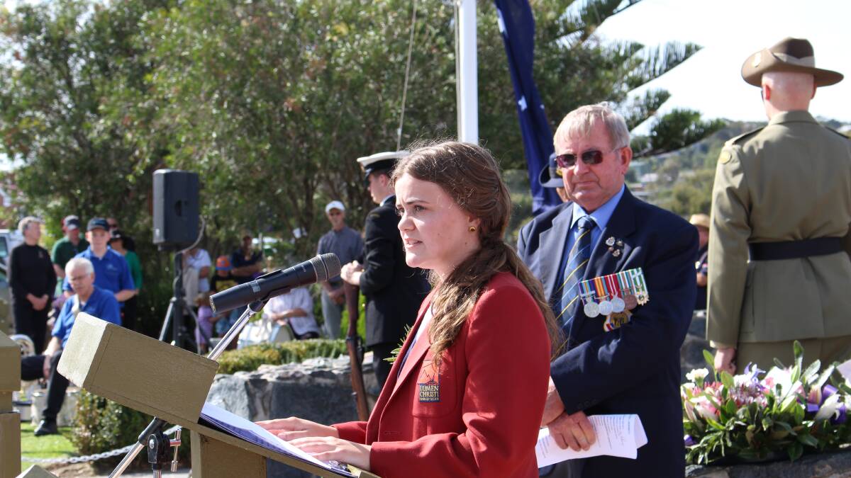 The Merimbula Anzac Day march and service.