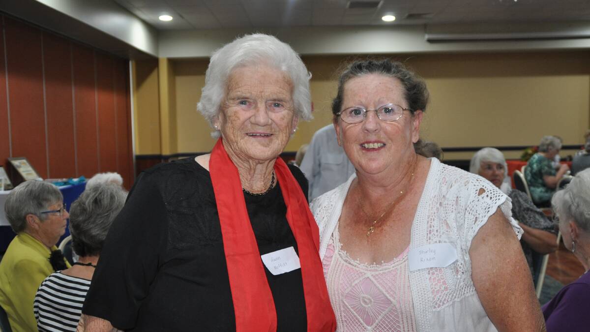 Shirley Rixon, right, with Gwen Moffitt, the nurse who delivered her in Pambula hospital. 