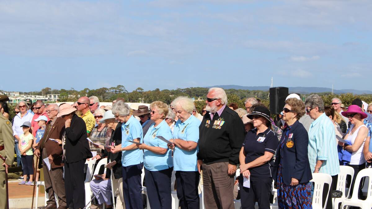 The Merimbula Anzac Day march and service.