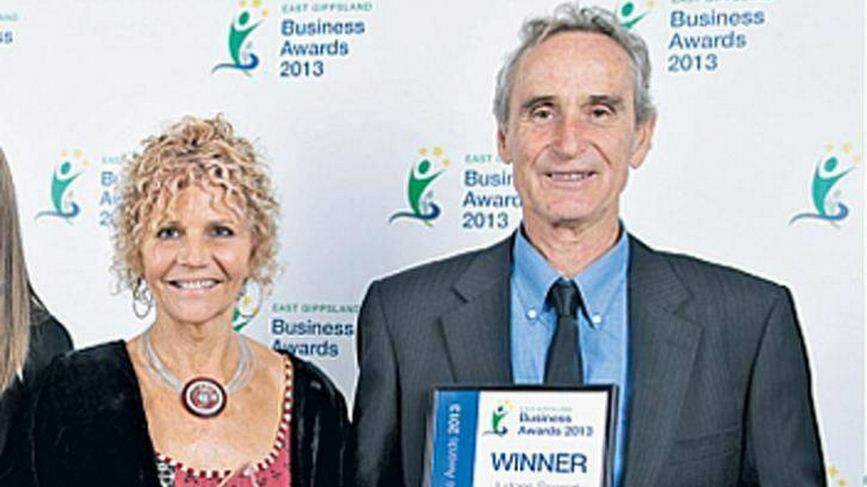 Mary and Gerry Menke at the East Gippsland Business Awards in 2013. Photo: Supplied. 
