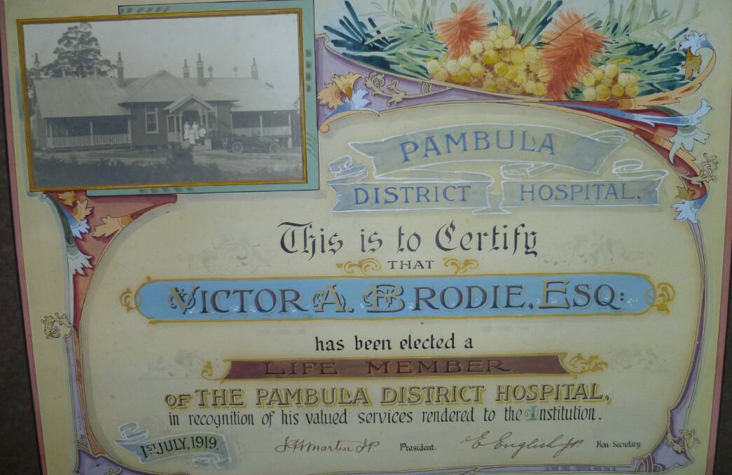 A plaque found by Susan Stephenson at Pambula hospital when she was researching the history of the auxiliary. 