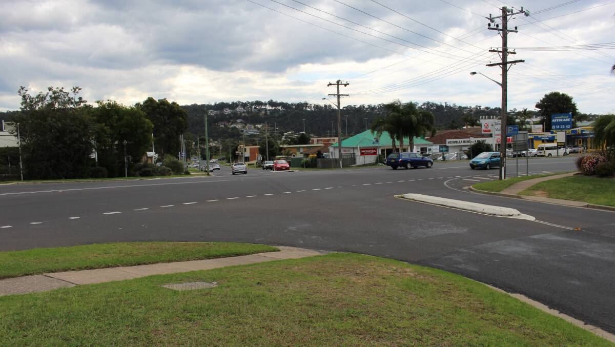 The intersection at Sapphire Coast Drive, Merimbula Drive and Reid Street that is destined to become a roundabout. 
