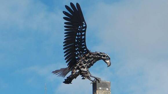 The eagle sculpture at Panboola that was stolen. Recently PAPPA has donated $6,000 towards the new steel bridge and proposed new eagle sculpture at Panboola. 