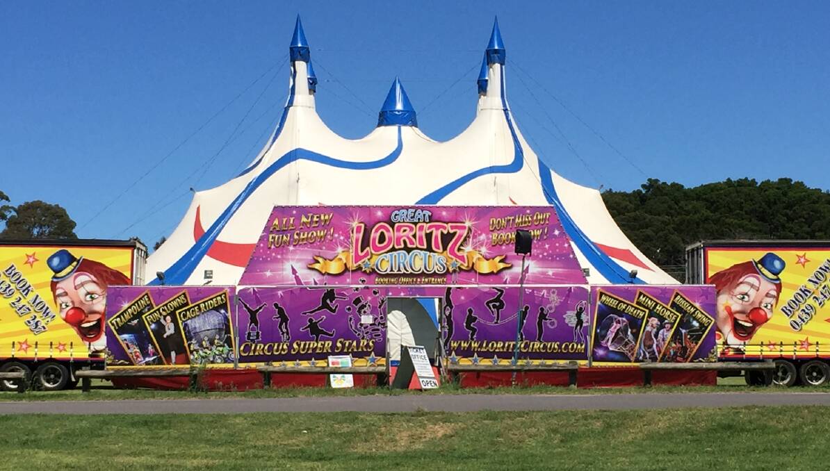 Great Loritz Circus big top is all set up at Berrambool Sports Complex.