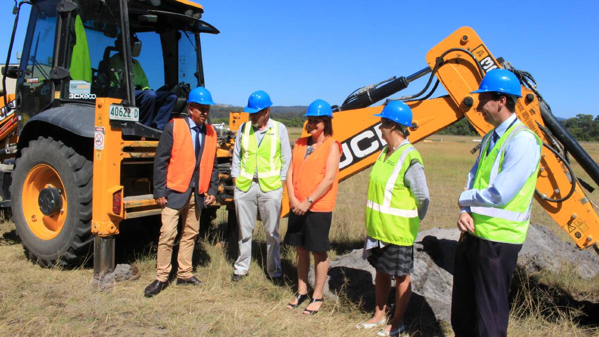 Creating competition: NSW Minister for Transport Andrew Constance at a sod turning ceremony at Merimbula Airport where he announced the deregulation of the Merimbula - Sydney route. 
